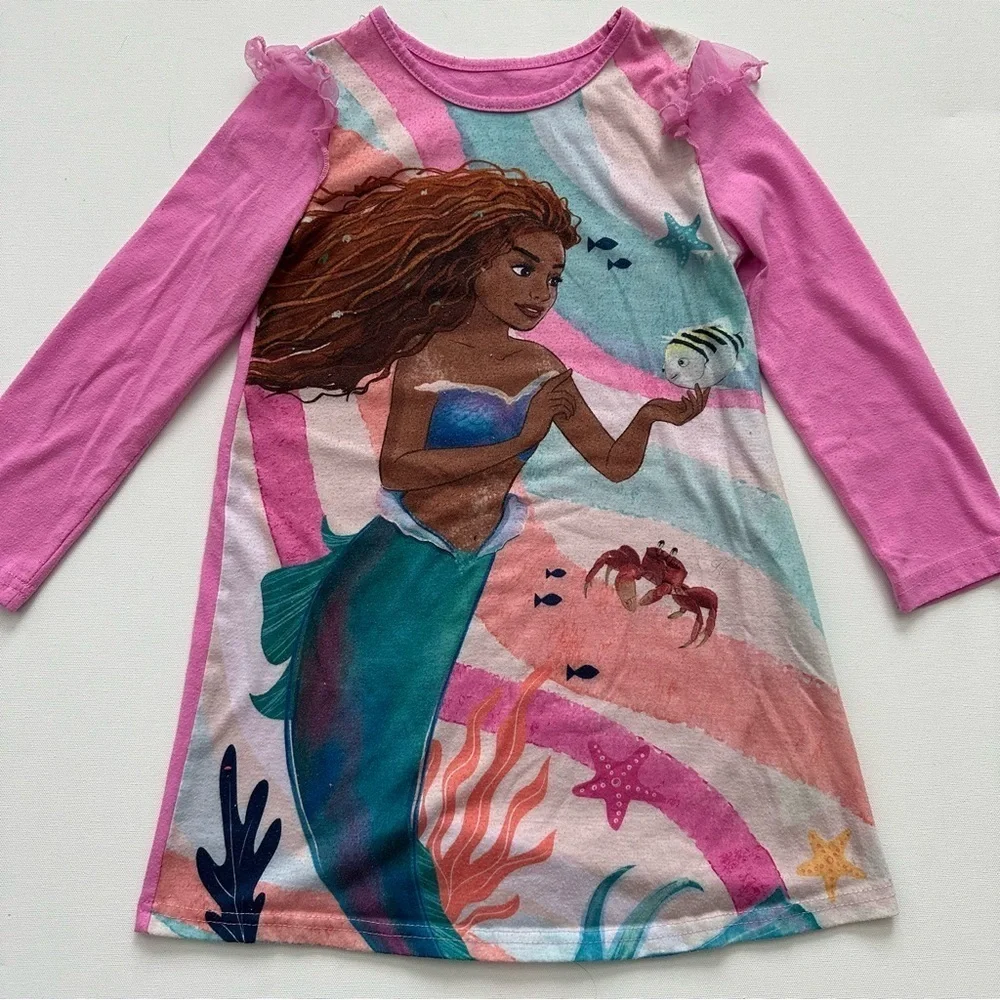 Disney Pink Little Mermaid Nightgown Size 6